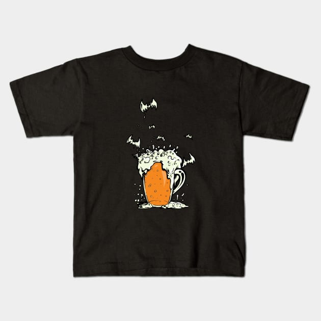 Halloween Beer Kids T-Shirt by TomiAx